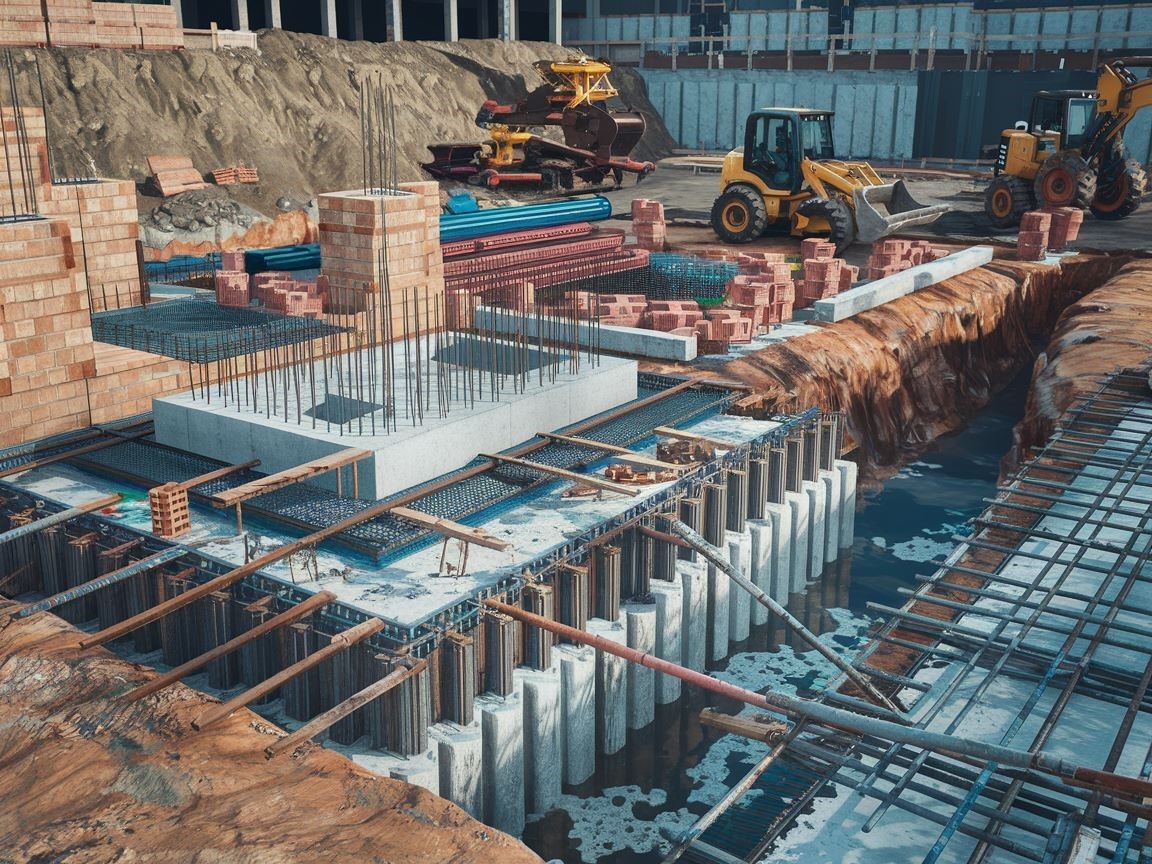 Fundamenty pośrednie wspierające konstrukcję budynku