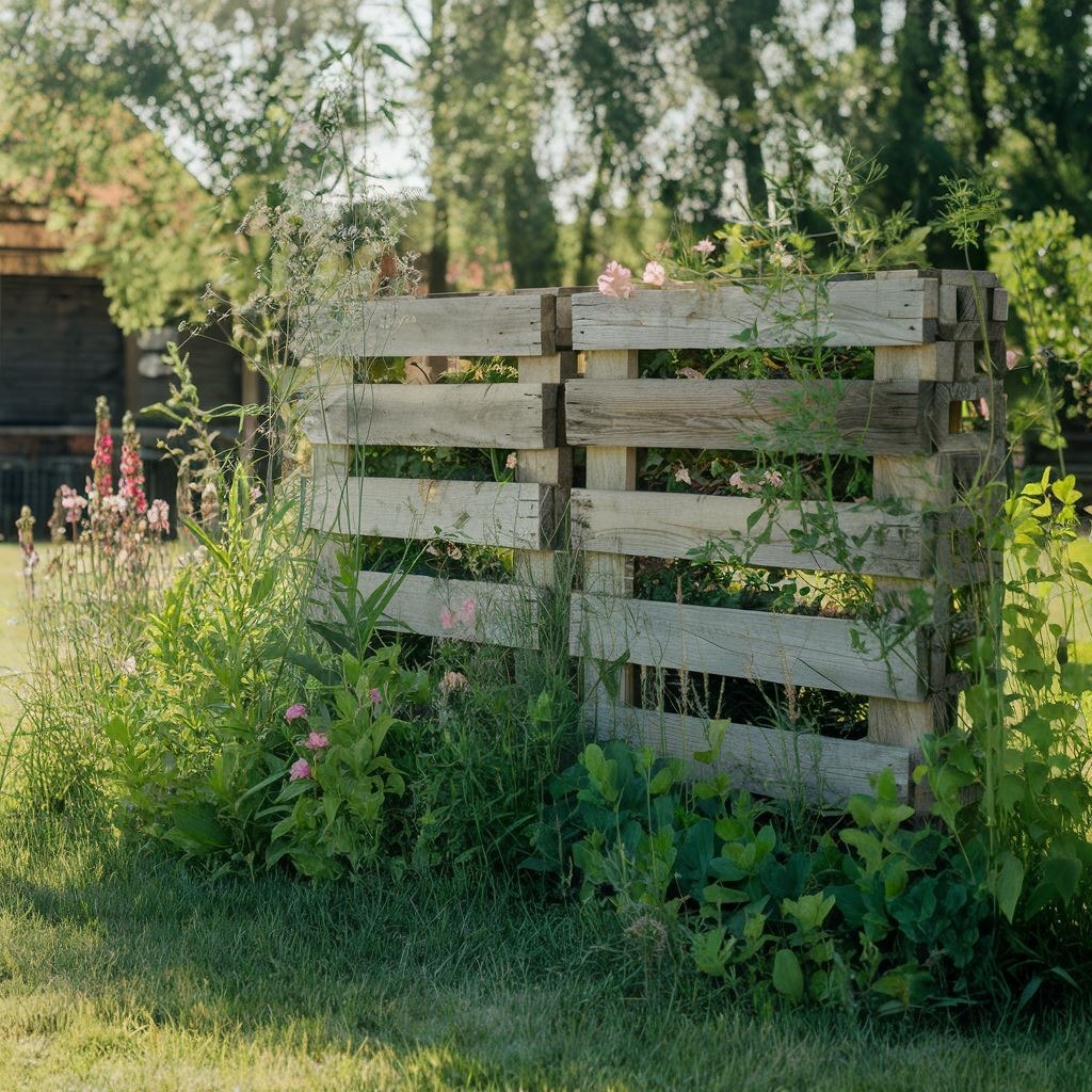 palety ogrodowe z kwiatami