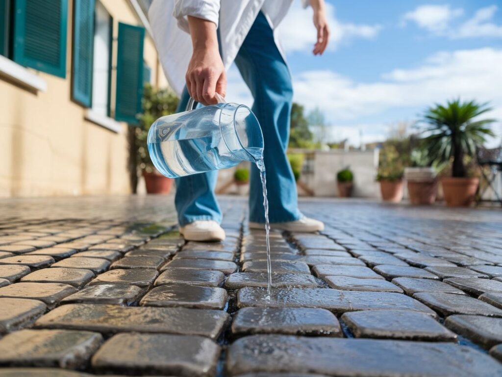 Jak prawidłowo polewać wodą kostkę brukową? polewanie kostki brukowej