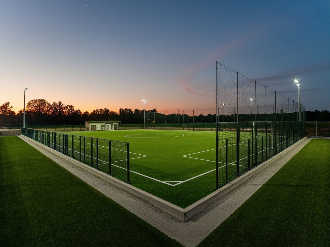 Nowoczesne boisko sportowe z oświetleniem LED